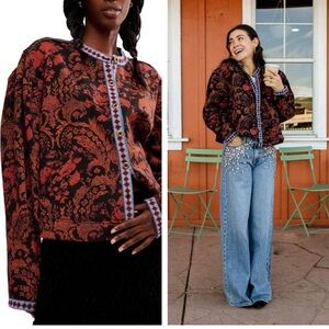 NEW Free People button up contrast trim jacket XS
